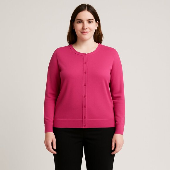 Jones New York Fuschia Pink Cardigan Sweater Sz XL - Picture 1 of 10